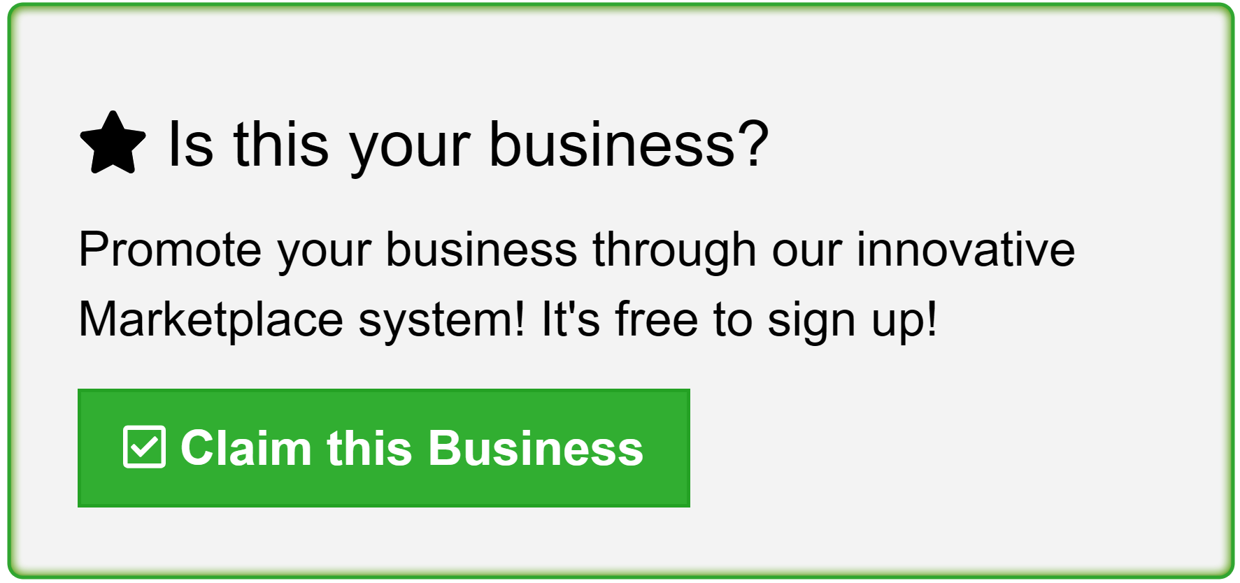 Business Directory: Claim a business button